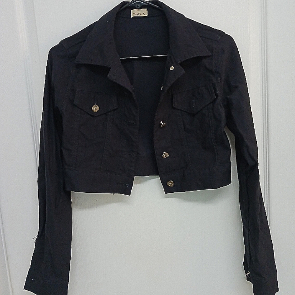 Jay and Jane black cropped denim jacket